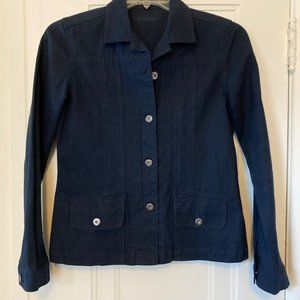 Simons Contemporaine ladies short painters-style dark indigo denim jacket MED